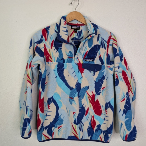 Patagonia Feather Print Fleece Pullover - Picture 1 of 7